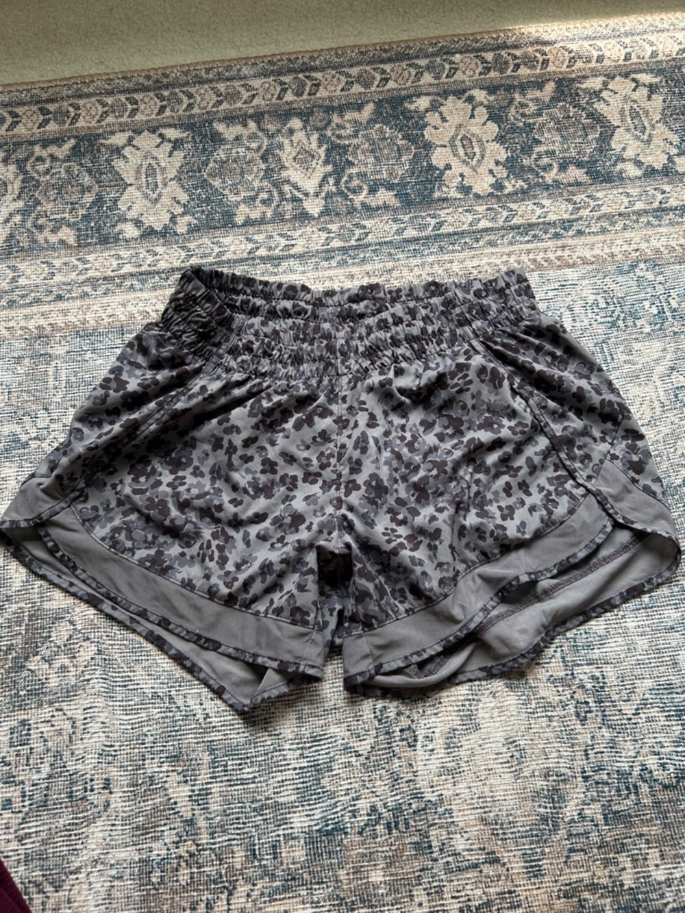 Athleta Charcoal Animal Print Athletic Shorts